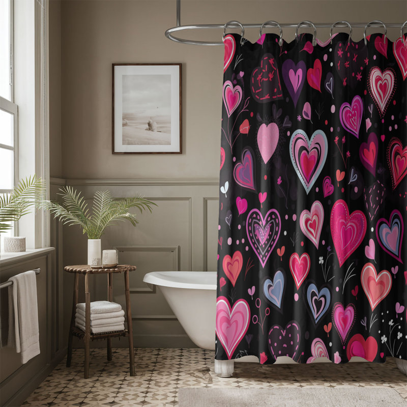 Rideau de douche 1 pièce Passion Curve, H 74 po x l 71 po