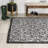 Deronte Vintage Filigree Textured Weave Light Gray/Black Indoor/Outdoor Rug-1053473389