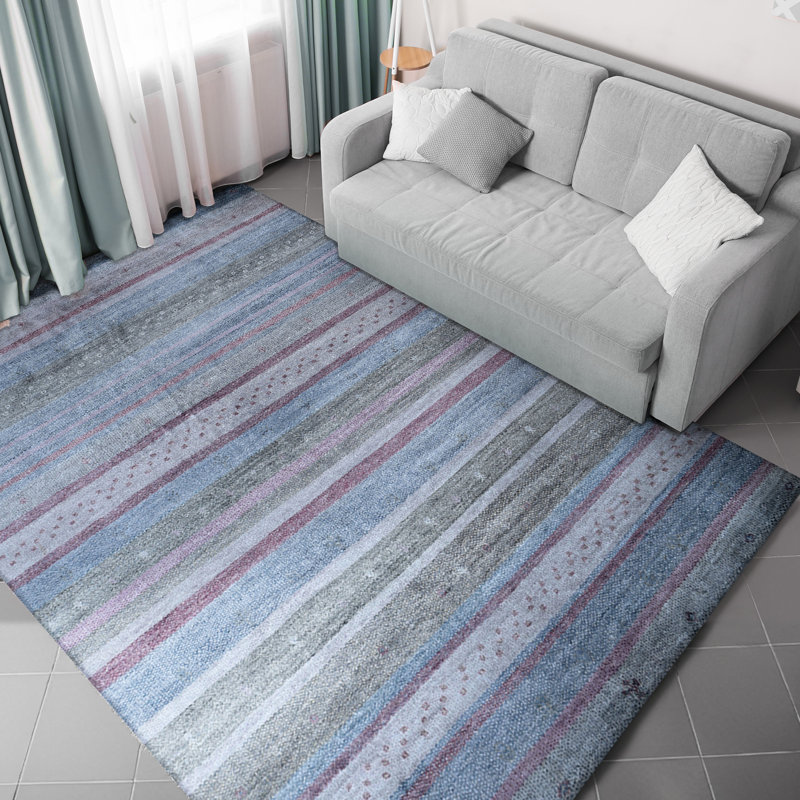 Tapis multicolore de haute qualité noué à la main, Rectangle 6 pi x 9 pi