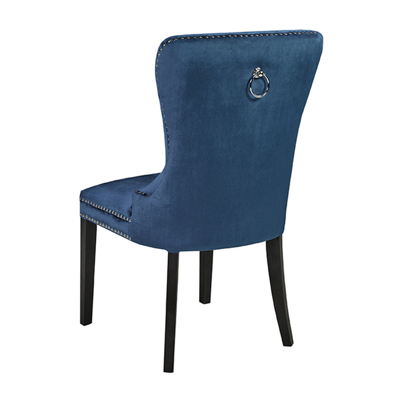Chaise d'appoint capitonné à losanges Scipio, Bleu