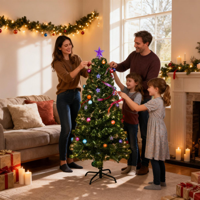Lighted Artificial Christmas Tree, 3 ft.