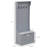 28" 3-In-1 Entryway Hall Tree With Storage Bench, Coat Rack With Four Hooks And Shoe Storage, Gray