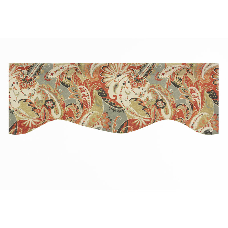 Areli Cotton Paisley Scalloped Window Valance