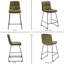 Upholstered Counter Stool with Metal Frame-519645026