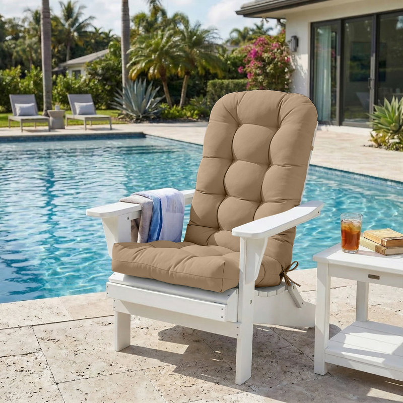 Outdoor/Indoor High Back Chair Cushion, Khaki