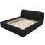Très grand lit plateforme tapissier, noir-130543249