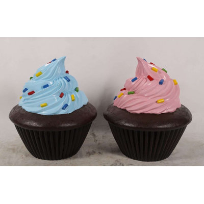 Hennion Pink Frosting Cupcake Over Sized Statue