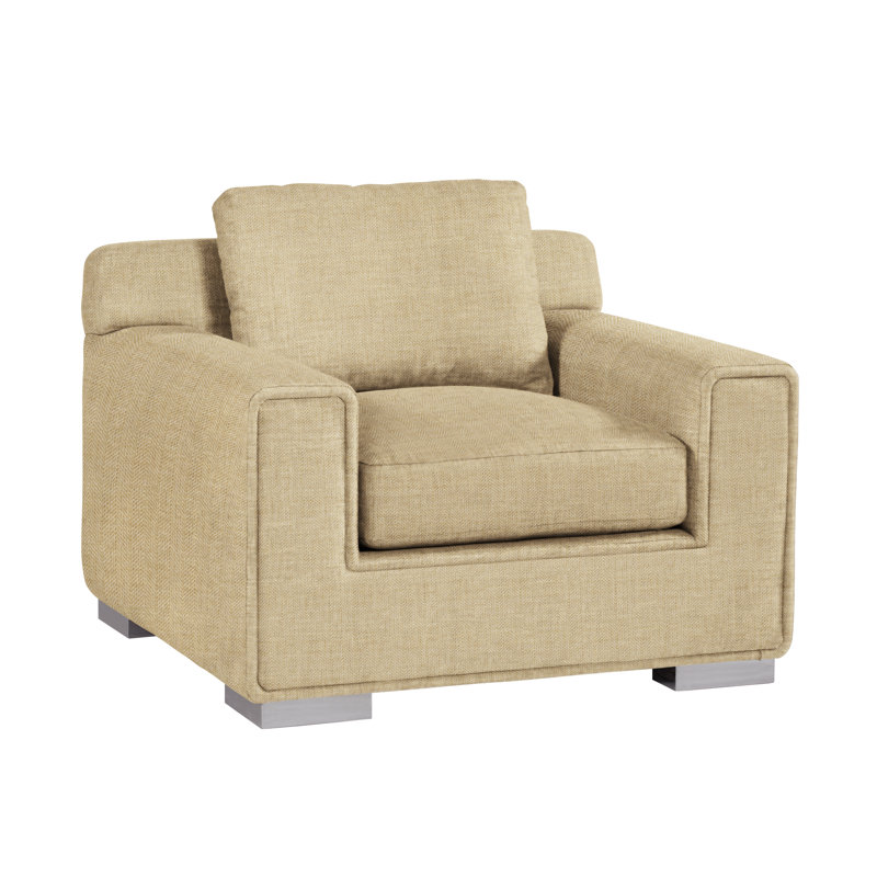 Hinson 42" Wide Polyester Armchair, Lee Cream