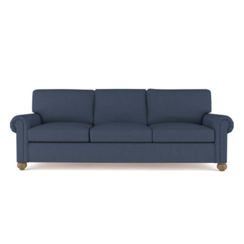 Canapé Leroy, H 36 po x l 84 po x P 43 po, Lin à tissage carré jacinthe, Naturel