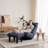 Foldable Chair For Bedroom, , With Adjustable Sections - 29.32 Lb Lightweight Multifunctional Floor Metal Frame, Navy 34.94 In. High