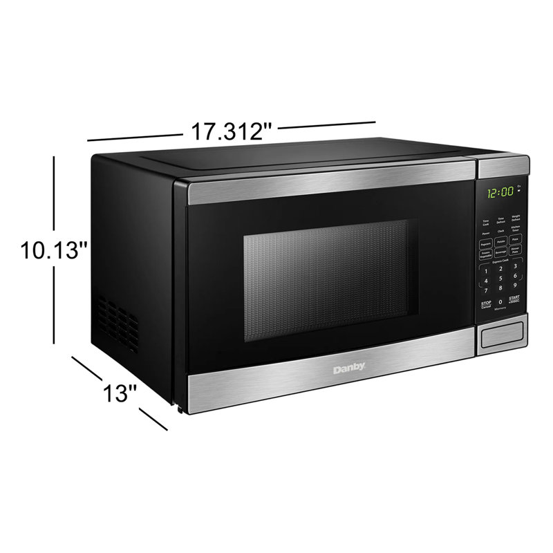 Micro-onde à poser 0,7 pi³ 700 watts Danby 17 po, Noir / acier inoxydable