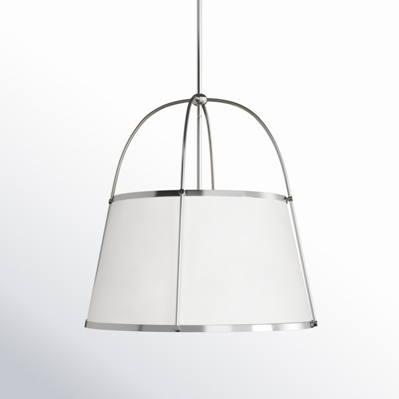Clarke 4 - Light Shaded Geometric Chandelier, Polished Nickel