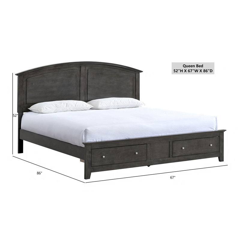 Grand lit Hammond (matelas non inclus), noir, Queen