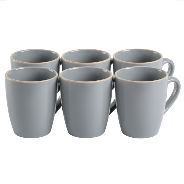 Gibson Bee and Willow Milbrook 6 Piece 15 Ounce Stoneware Mug Set in Mocha