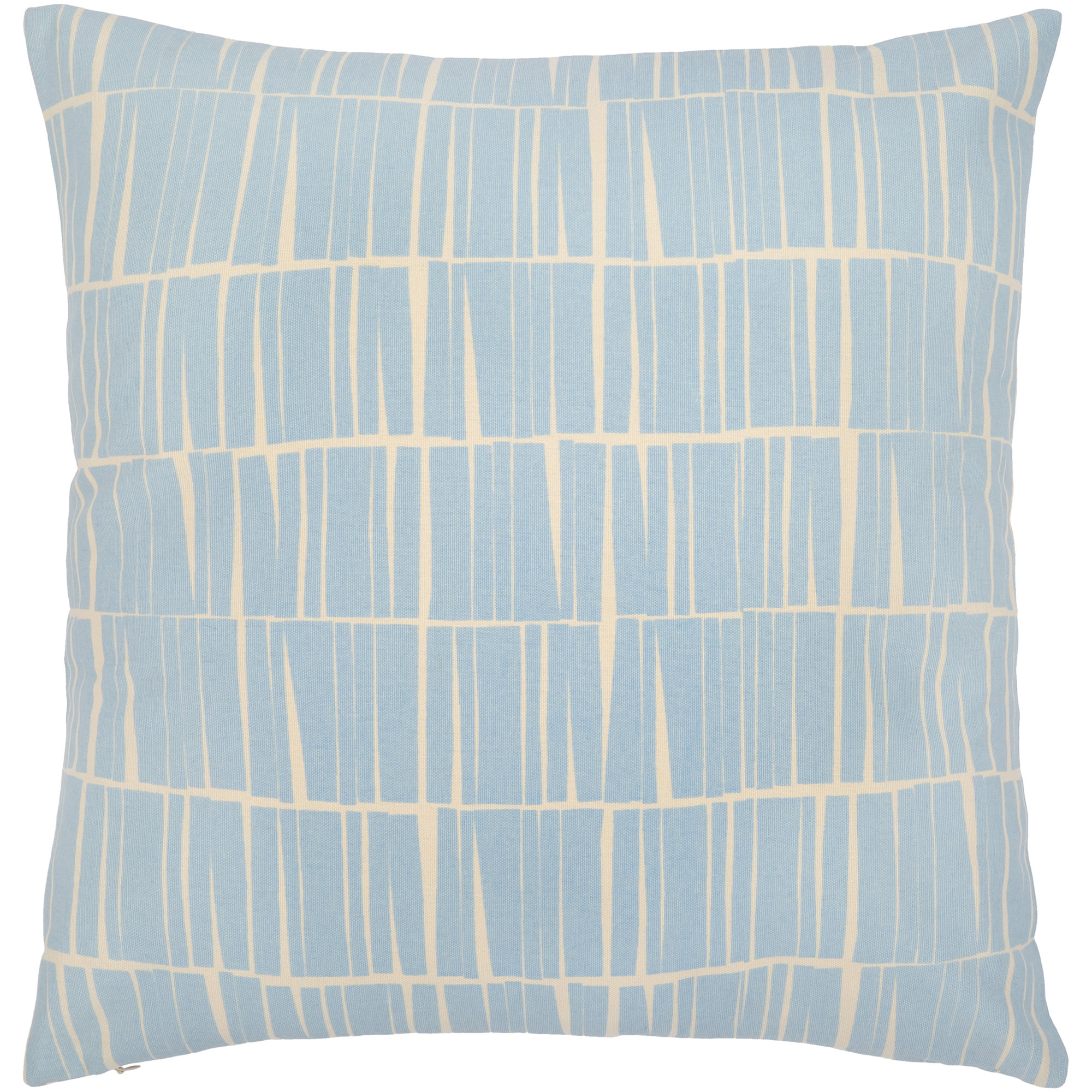 Lisi Cotton Pillow Cover, Light Blue/Beige, 18" x 18"