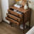 Modern Nut-Brown Solid Wood Accent Cabinet