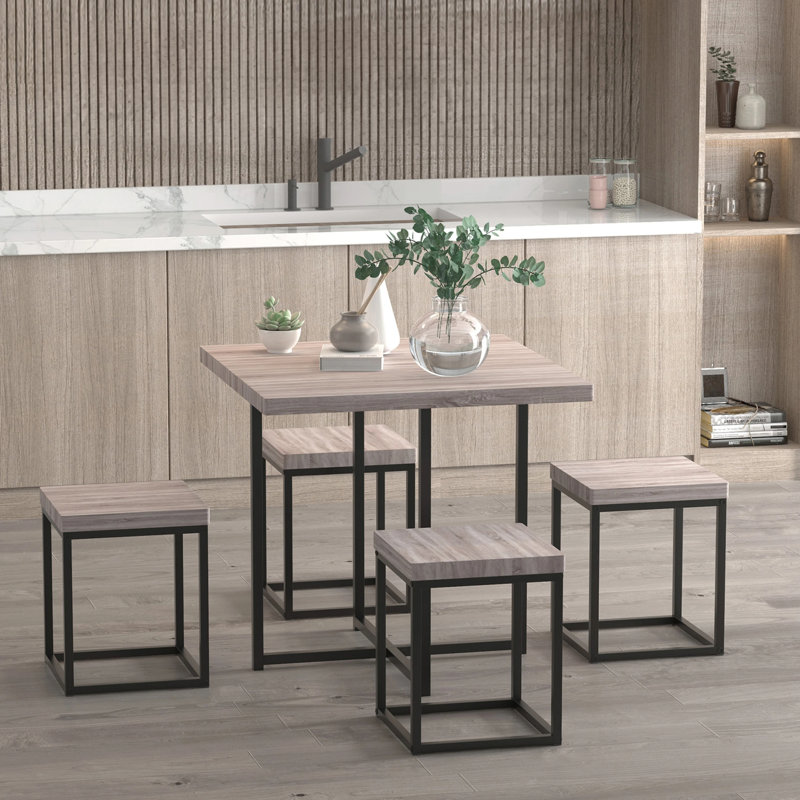 Moya 4 - Person Trestle Dining Set, Natural Wood