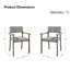 Lot de 2 chaises de salle à manger empilables en aluminium pour patio extérieur-1942352561