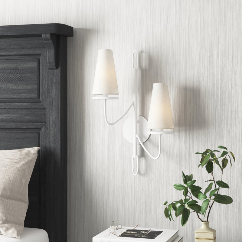 Walling Plug-in Armed Sconce, Gesso White