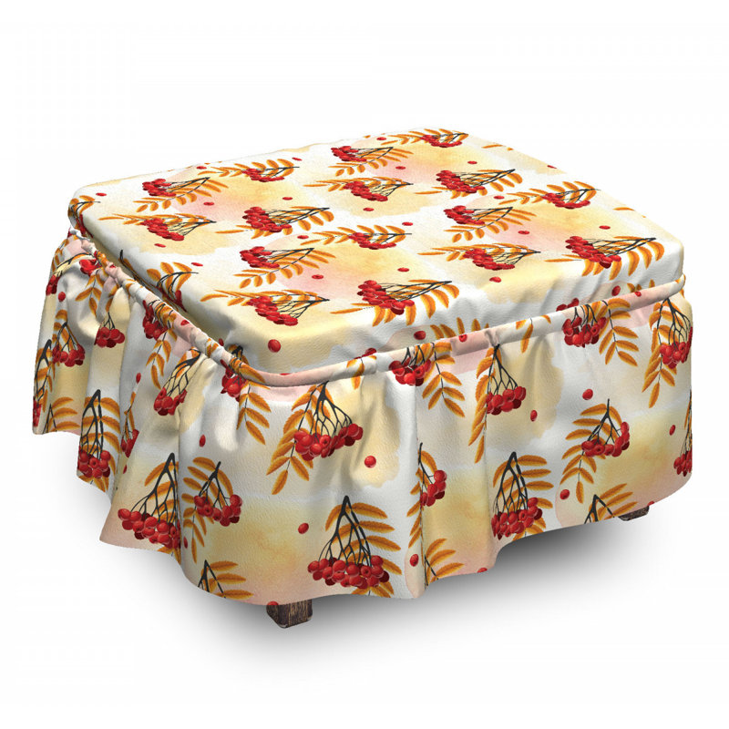 Ensemble de housse pour repose-pieds à coussin de boîte 2 pièces rowan romantique