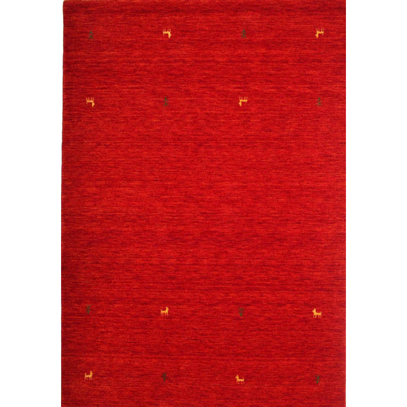 Tapis de zone rouge contemporaine, Rectangle 7 pi x 10 pi
