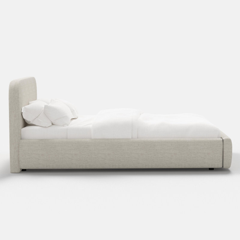 Daphne Platform Bed, Full, Relaxed Linen Zinc