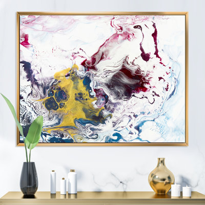 " Yellow And Red Liquid Art " Painting Print