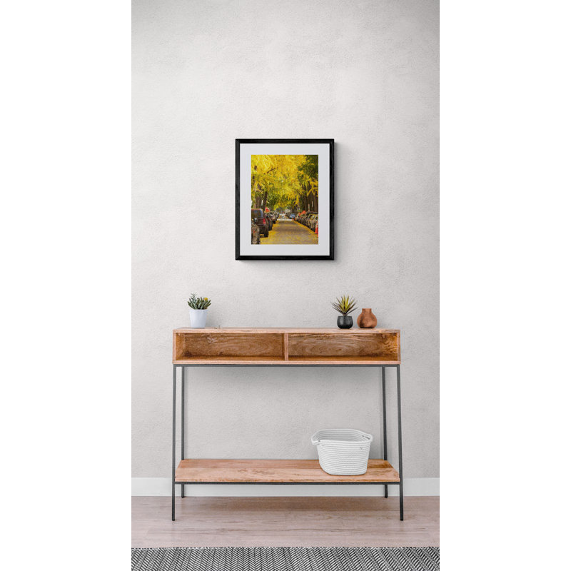 Ginkgo Season Print by Angela Pan, Black Framed Canvas, 32" H x 24" W