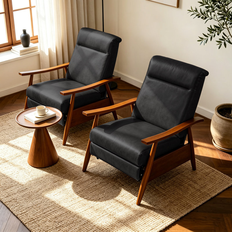 Fauteuil inclinable réglable, Black Leather