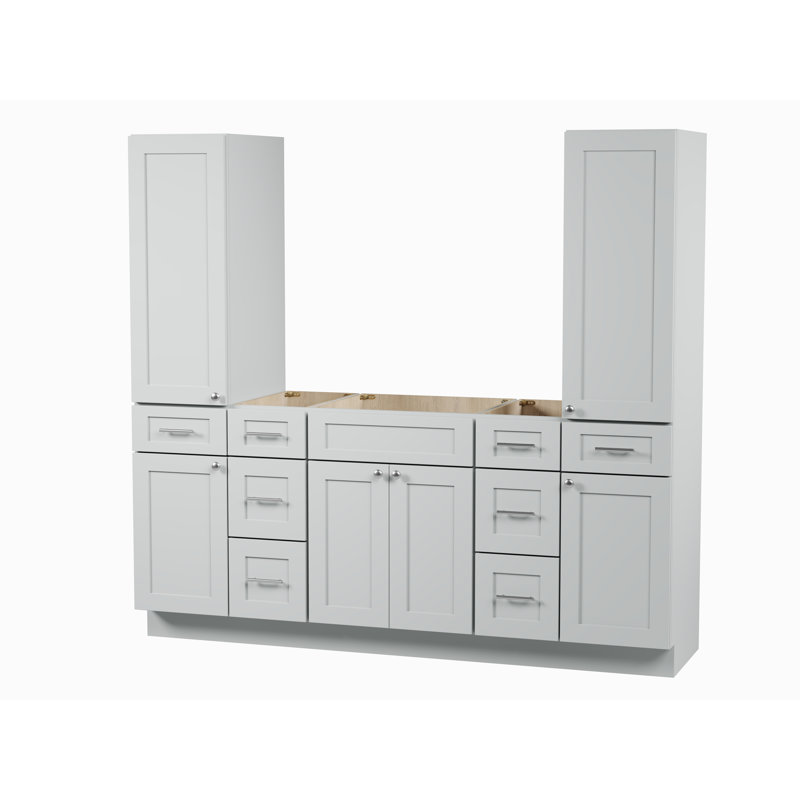 Meuble-lavabo simple 78 po Disar, Gris