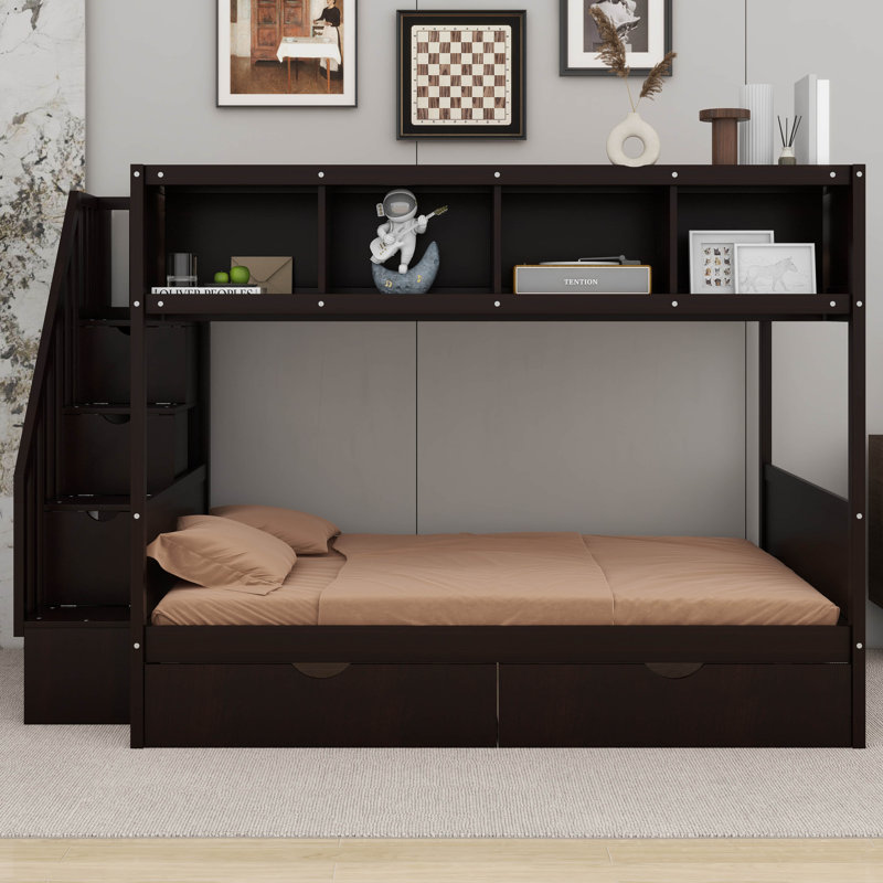 Jannell Kids Twin Over Full Bunk Bed, Espresso