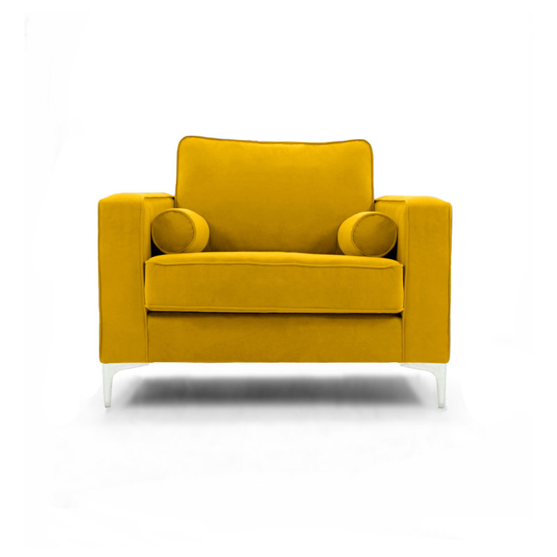 Georgio Velvet Armchair, Mustard