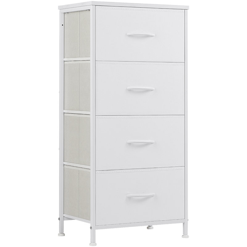 Commode de rangement 4 tiroirs Enegess, Blanc