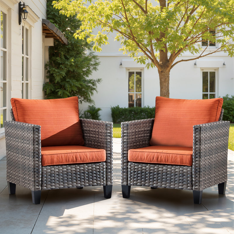 Chaise de patio avec coussins, Orange