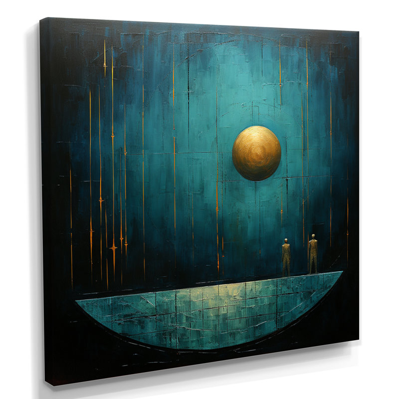 «Abstract Lunar Dream», art mural paysages spatiaux, Toile tendue, H 30 po x l 30 po