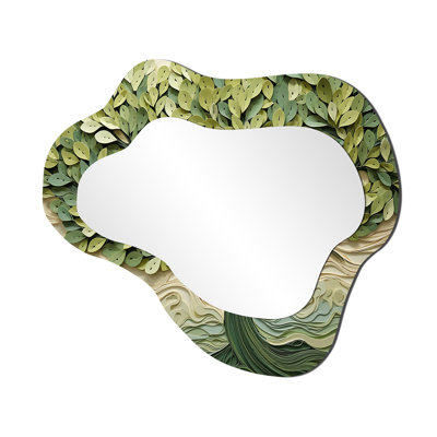 Arbre américain Basswood Collage III - arbre décoratif en métal - miroir mural moderne et irrégulier