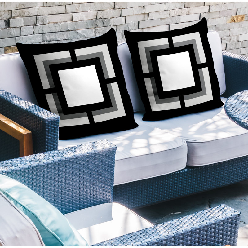  Coussin intérieur / extérieur, L 19 po x H 19 po, Noir