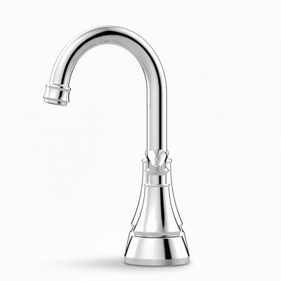 Chrome High Arc 4" Centerset Dual-Handle Bathroom Faucet With Pop-Up Drain & Supply Lines