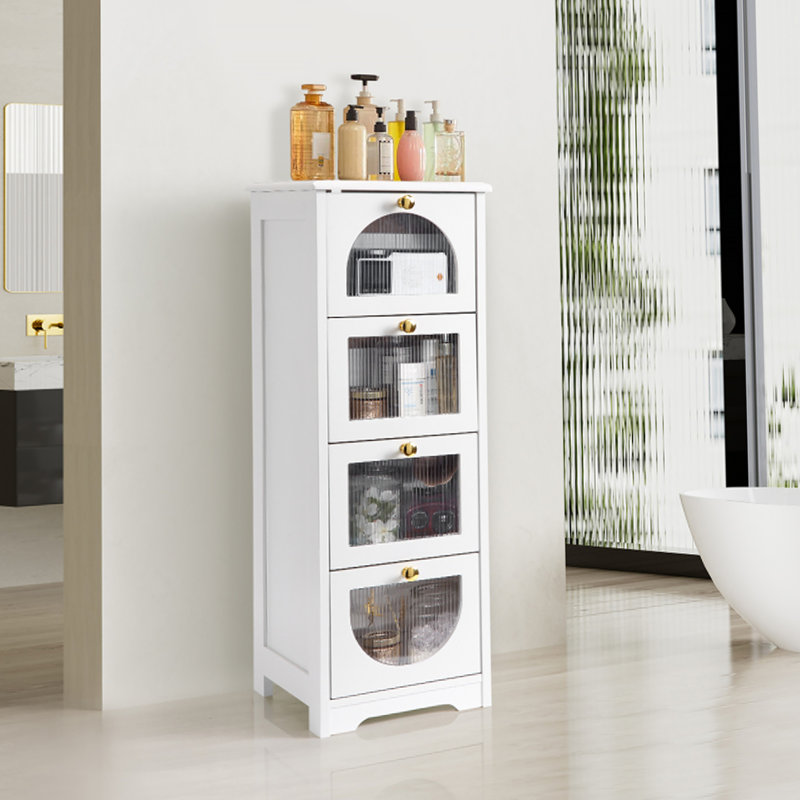  Rangement autoportant pour salle de bain et armoire de rangement avec 4 tiroirs