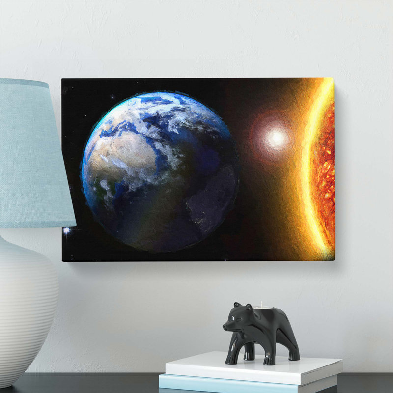 The Sun And Earth - Wrapped Canvas, 50cm H x 76cm W x 3cm D
