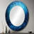 Pointillism River Majestic Cascade - Blue Large Mirror, Traditional Unique Wall Mirror Decor, Printed Metal Art-121387198-121387862
