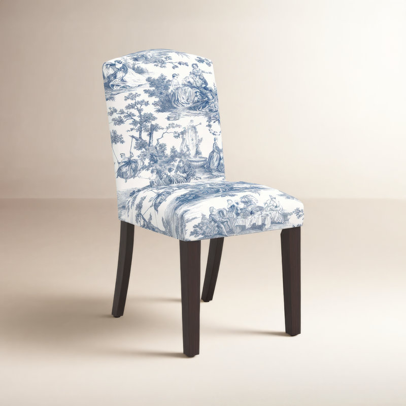 Ardussi 20'' H Upholstered Dining Chair, Vanves Floral Ochre Teal Oga, Black
