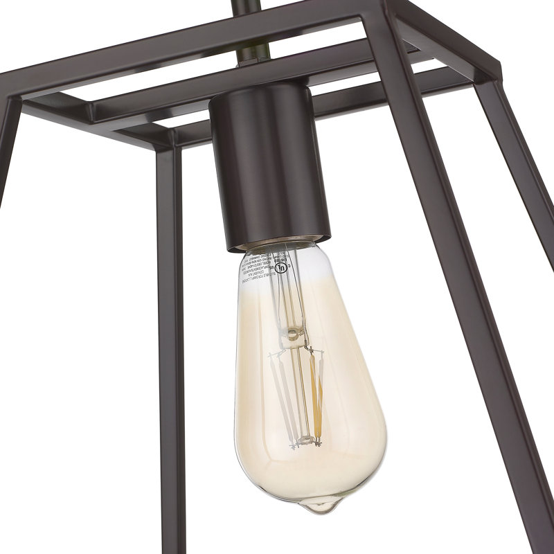 Luminaire suspendu géométrique 1 lumière Baynham, Bronze huilé