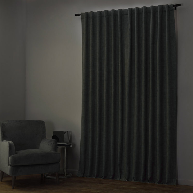 Rideaux occultant en polyester extra large Dondie, L 100 po x L 108 po, Beige clair