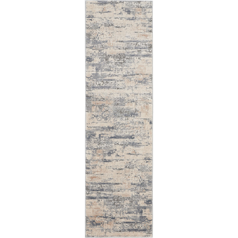 Tapis beige Modern, Tapis de couloir 2 pi 2 po x 7 pi 6 po