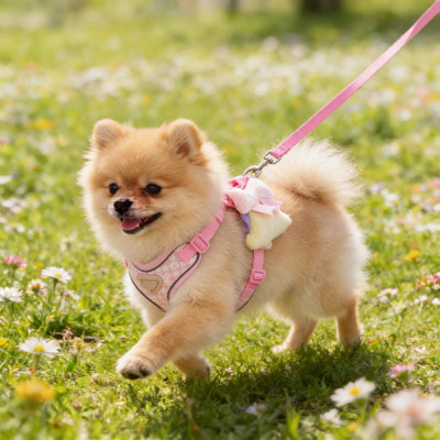 Adjustable Vest Style Dog Cat Leash, Pink