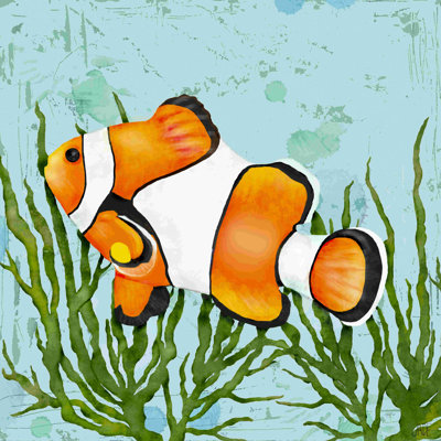 «Tropical Fish In Seaweed I», reproduction sur toile tendue