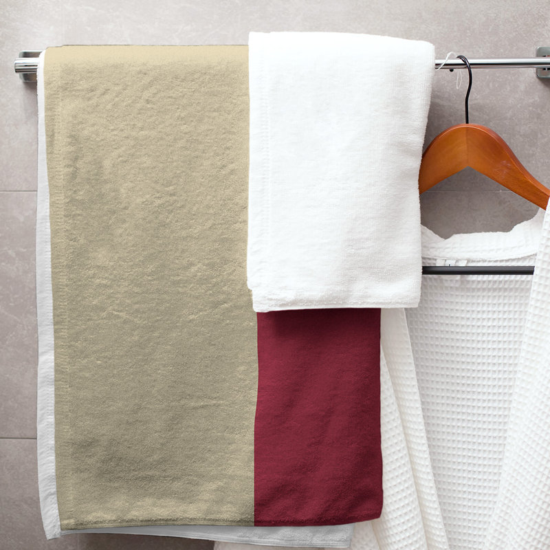 Bath Towel, Sonoran Sand/Sedona Red/Teal, Polyester/Cotton