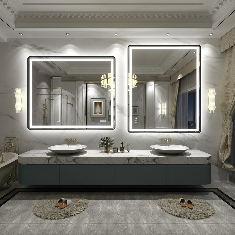Aevar UL Certified Front & Back LED Anti-Fog Tempered Glass Bathroom/Vanity Mirror with 3-Year Warranty, 48" x 40"