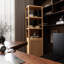 Grande armoire de rangement avec porte à volets et 3 tablettes, armoire de rangement autoportante en lin